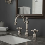Load image into Gallery viewer, Bathroom Faucet Widespread Polished Nickel with Drain