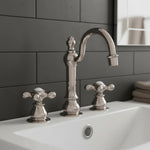 Load image into Gallery viewer, Bathroom Faucet Widespread Polished Nickel with Drain