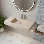 Load image into Gallery viewer, Bathroom Sink Wall-Mounted Solid Surface With Drain