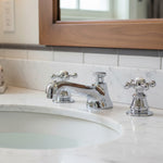 Load image into Gallery viewer, Chrome Widespread Bathroom Faucet 3-Hole Deck Mount with Pop-Up Drain