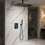 Load image into Gallery viewer, Multi-Finish Ceiling Mount Shower System with Thermostatic Valve