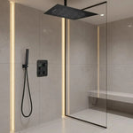 Load image into Gallery viewer, Multi-Finish Ceiling Mount Shower System with Thermostatic Valve