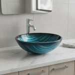 Load image into Gallery viewer, Vessel Bathroom Sink Above-Counter Glass