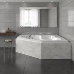 Load image into Gallery viewer, White Corner Whirlpool Bathtub with Hydrotherapy Jets