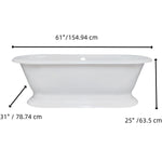 Load image into Gallery viewer, White Freestanding Cast Iron Soaking Tub with Drain