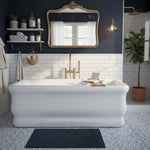 Load image into Gallery viewer, White Freestanding Double Ended Bathtub with Center Drain