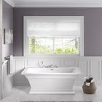 Load image into Gallery viewer, White Freestanding Soaking Bathtub with Integrated Overflow