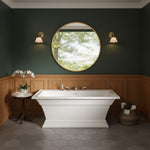 Load image into Gallery viewer, White Freestanding Soaking Bathtub with Integrated Overflow