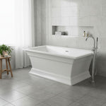 Load image into Gallery viewer, White Freestanding Soaking Bathtub with Integrated Overflow