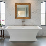 Load image into Gallery viewer, White Freestanding Soaking Bathtub with Integrated Overflow