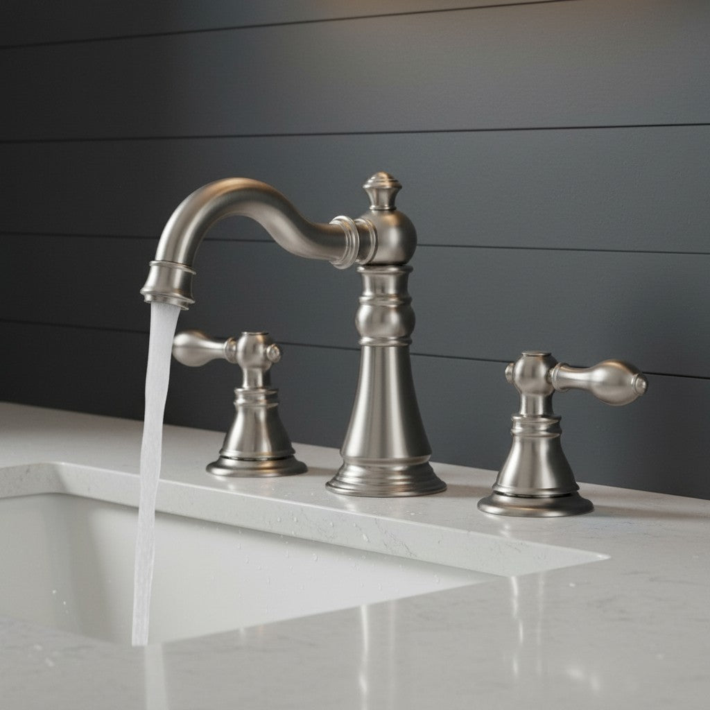 Bathroom  Faucet Widespread Chrome with Drain