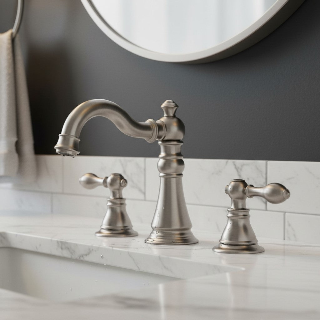 Bathroom  Faucet Widespread Chrome with Drain