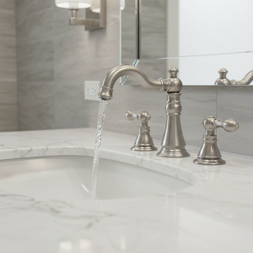 Bathroom  Faucet Widespread Chrome with Drain