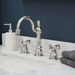 Load image into Gallery viewer, Bathroom Faucet Widespread Polished Nickel with Drain