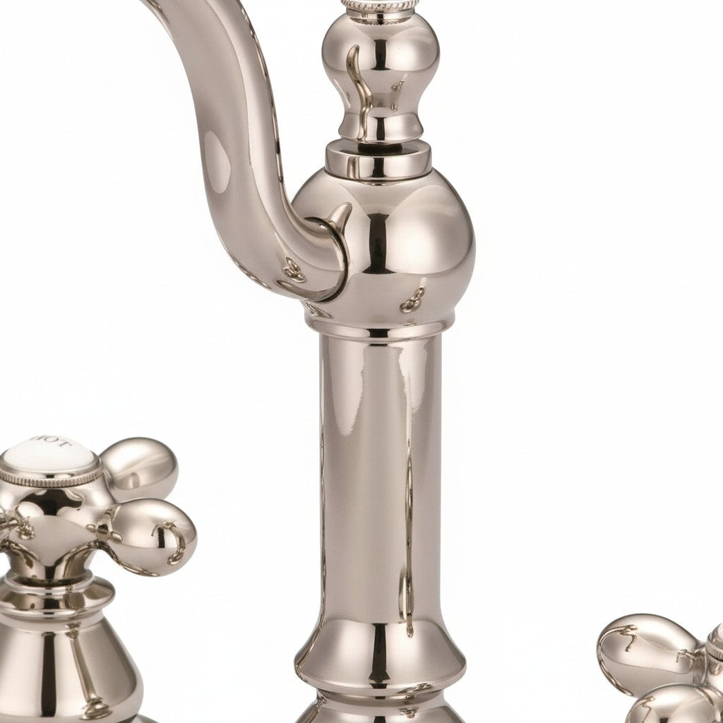Bathroom Faucet Widespread Polished Nickel with Drain