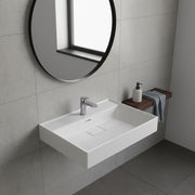 Bathroom Sink Wall-Mount Ceramic With Drain Cover