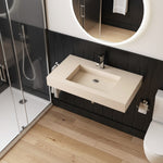 Load image into Gallery viewer, Bathroom Sink Wall-Mounted Solid Surface With Drain