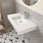Load image into Gallery viewer, Bathroom Sink Wall-Mounted Solid Surface With Drain