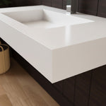Load image into Gallery viewer, Bathroom Sink Wall-Mounted Solid Surface With Drain