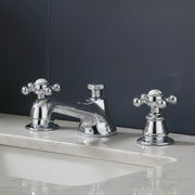 Chrome Widespread Bathroom Faucet 3-Hole Deck Mount with Pop-Up Drain
