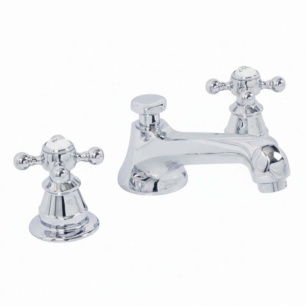 Chrome Widespread Bathroom Faucet 3-Hole Deck Mount with Pop-Up Drain