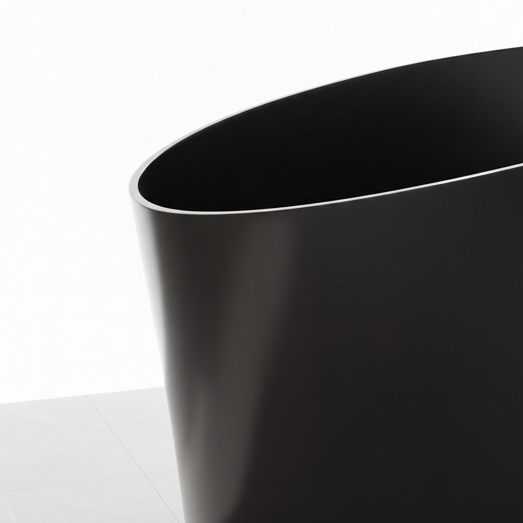 Matte Freestanding Stone Resin Soaking Tub with Drain