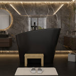 Load image into Gallery viewer, Matte Freestanding Stone Resin Soaking Tub with Drain