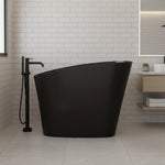 Load image into Gallery viewer, Matte Freestanding Stone Resin Soaking Tub with Drain