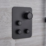 Load image into Gallery viewer, Multi-Finish Ceiling Mount Shower System with Thermostatic Valve