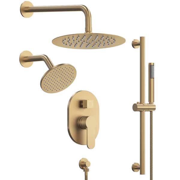 Multi-Finish Wall Mount Dual Shower System with 3 Sprays