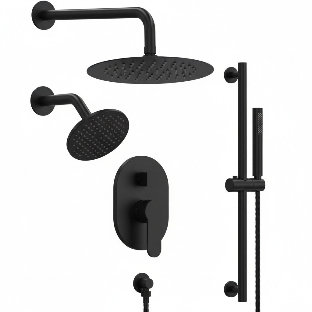 Multi-Finish Wall Mount Dual Shower System with 3 Sprays