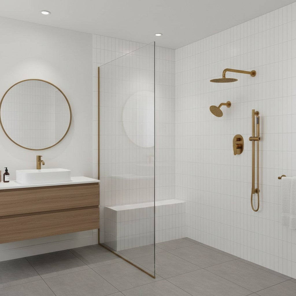 Multi-Finish Wall Mount Dual Shower System with 3 Sprays