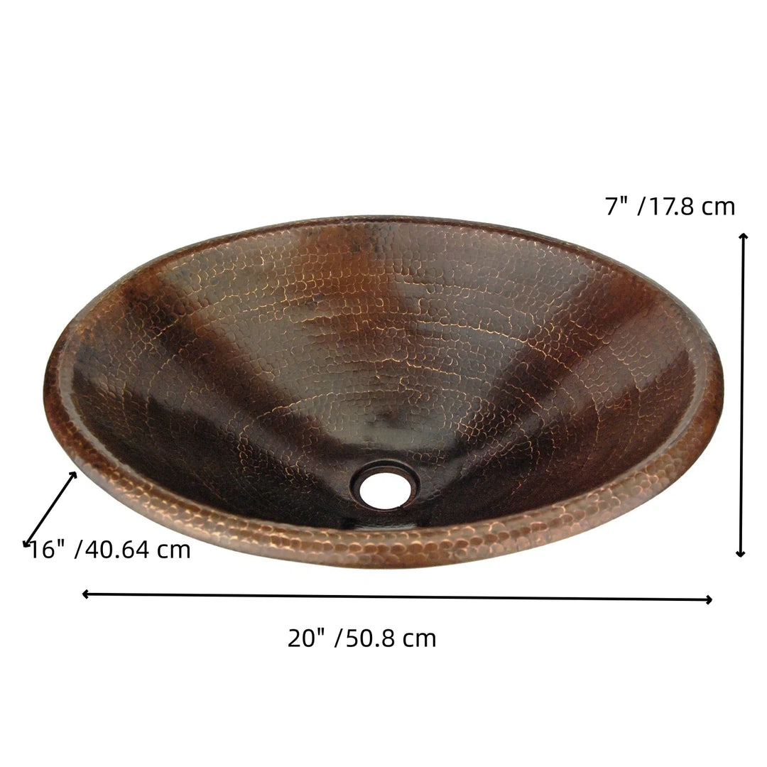 Oil Rubbed Bronze Drop-In Copper Sink with Overflow