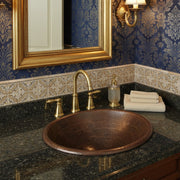 Oil Rubbed Bronze Drop-In Copper Sink with Overflow