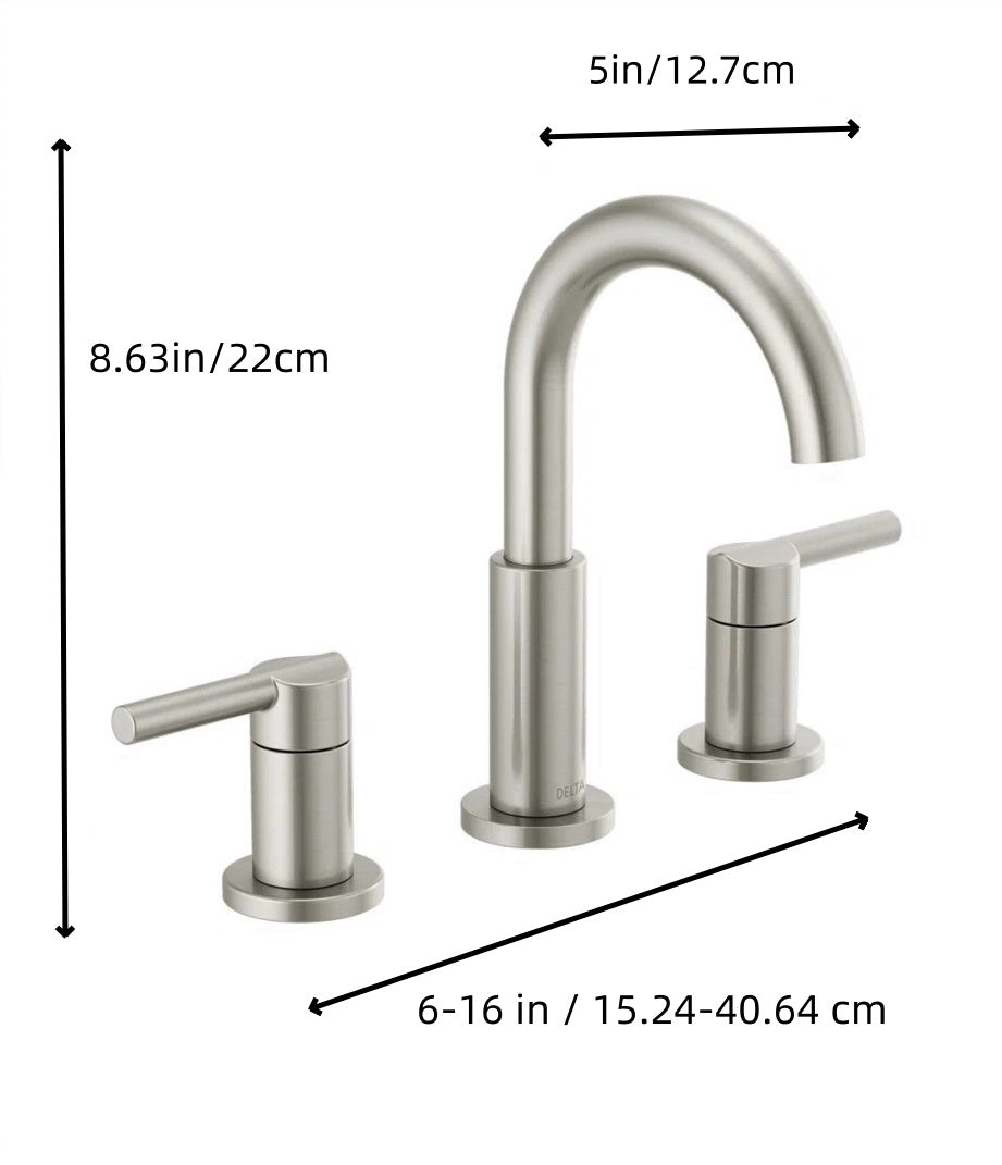 Widespread Bathroom Faucet 3 Hole Multi-Finish with Drain