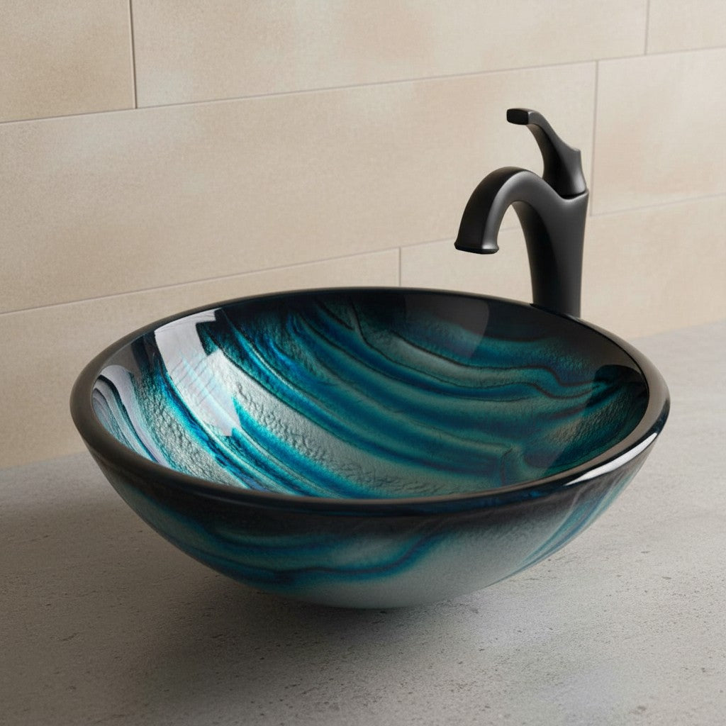 Vessel Bathroom Sink Above-Counter Glass