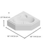 Load image into Gallery viewer, White Corner Whirlpool Bathtub with Hydrotherapy Jets