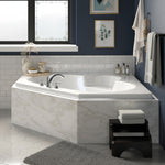 Load image into Gallery viewer, White Corner Whirlpool Bathtub with Hydrotherapy Jets