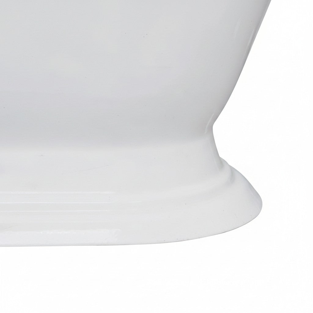 White Freestanding Cast Iron Soaking Tub with Drain