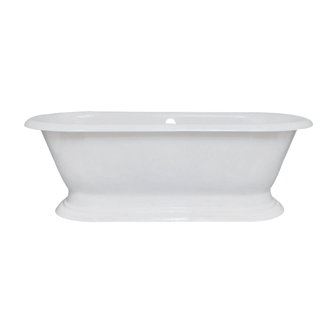 White Freestanding Cast Iron Soaking Tub with Drain