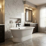 Load image into Gallery viewer, White Freestanding Cast Iron Soaking Tub with Drain