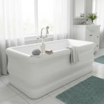 Load image into Gallery viewer, White Freestanding Double Ended Bathtub with Center Drain