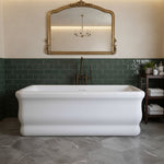Load image into Gallery viewer, White Freestanding Double Ended Bathtub with Center Drain