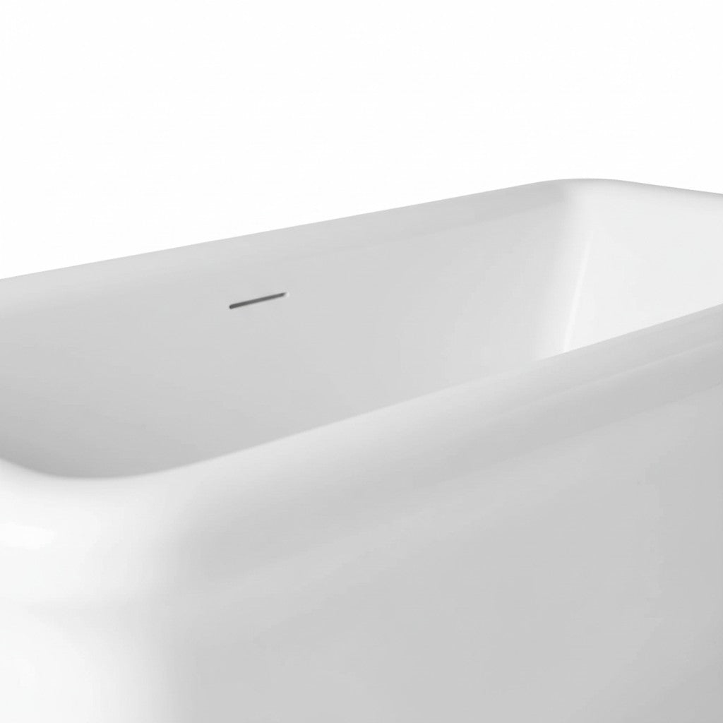 White Freestanding Double Ended Bathtub with Center Drain