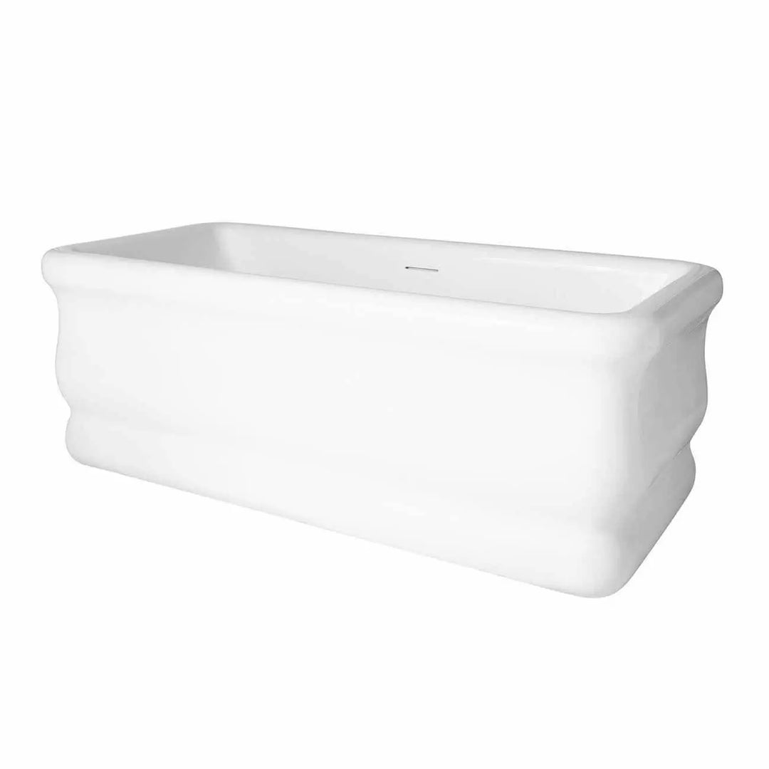 White Freestanding Double Ended Bathtub with Center Drain