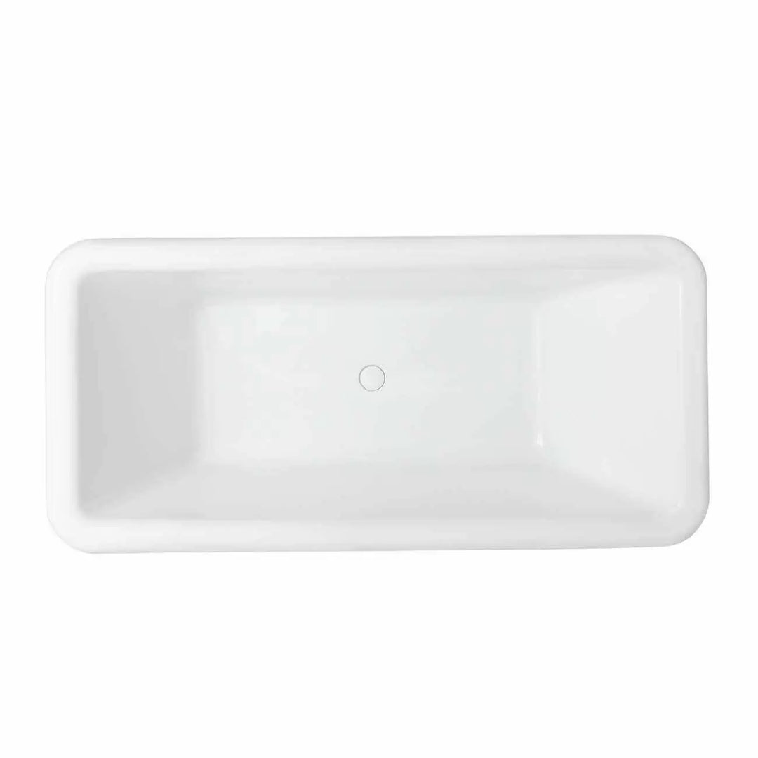 White Freestanding Double Ended Bathtub with Center Drain