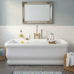 Load image into Gallery viewer, White Freestanding Double Ended Bathtub with Center Drain