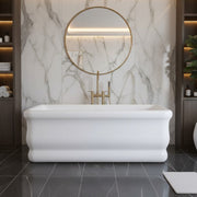 White Freestanding Double Ended Bathtub with Center Drain