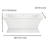 Load image into Gallery viewer, White Freestanding Soaking Bathtub with Integrated Overflow