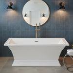 Load image into Gallery viewer, White Freestanding Soaking Bathtub with Integrated Overflow